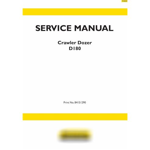 Manual de serviço em PDF do buldôzer New Holland D180 Tier 3
