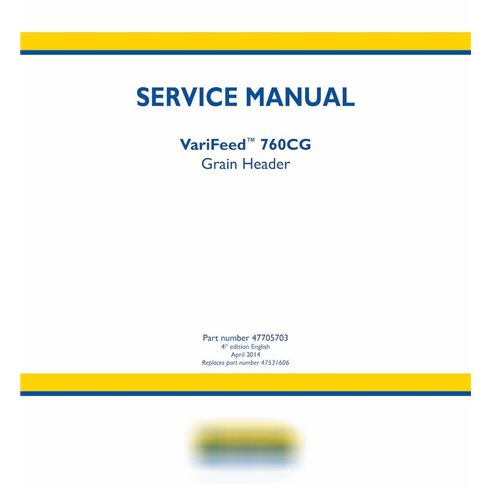 Manual de servicio del cabezal New Holland VariFeed 760CG