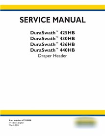 Manual de servicio del cabezal New Holland DuraSwath 425HB, 430HB, 436HB, 440HB