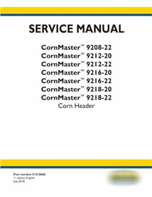 Manual de serviço da plataforma New Holland CornMaster 9208-22 - 9218-22