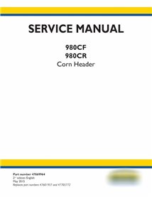 New Holland 980CF, 980CR header  service manual 
