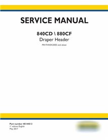 Manual de serviço da plataforma New Holland 840CD, 880CF