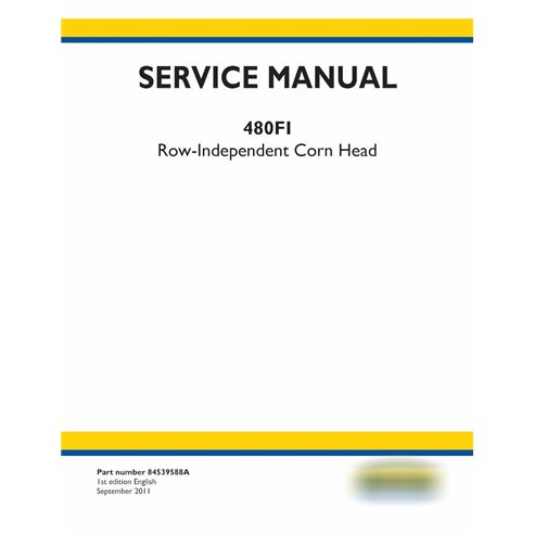 New Holland 480FI header  service manual 