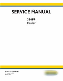New Holland 380FP header  service manual 
