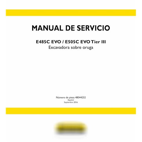 New Holland E485C EVO / E505C EVO Tier III crawler excavator  service manual ES