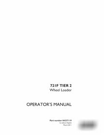 Manual del operador del cargador de ruedas Case 721F Tier 2