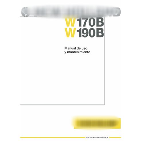 Manual del operador del cargador de ruedas New Holland W170B, W190B ES