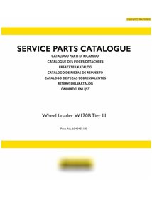 New Holland W170B Tier 3 wheel loader  parts catalog
