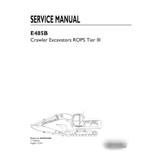 Manuel d'entretien pdf de la pelle sur chenilles New Holland E485B Tier 3