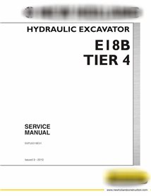 Manual de serviço em pdf da escavadeira hidráulica New Holland E18B Tier 4