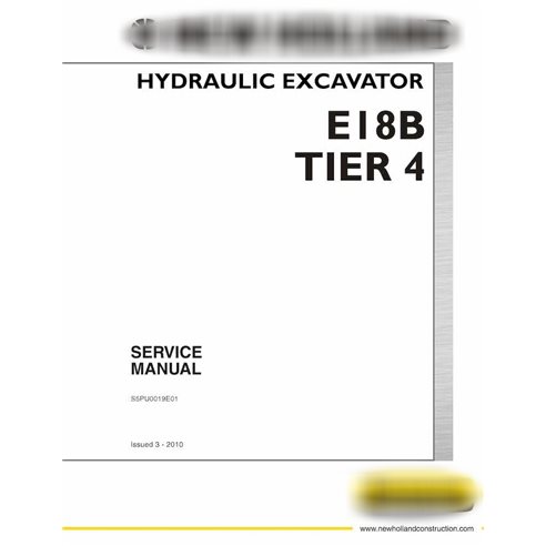 New Holland E18B Tier 4 hydraulic excavator pdf service manual 