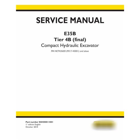 New Holland E35B Tier 4B compact excavator pdf service manual 