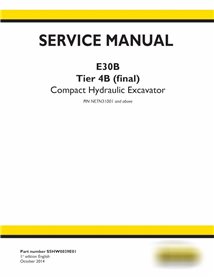 Manuel d'entretien pdf de la pelle compacte New Holland E30B Tier 4B