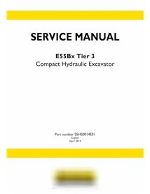 Manual de servicio en pdf de la excavadora compacta New Holland E55Bx Tier 3