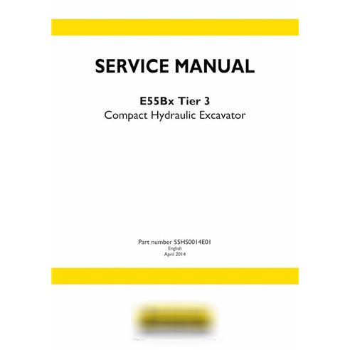Manuel d'entretien pdf de la pelle compacte New Holland E55Bx Tier 3