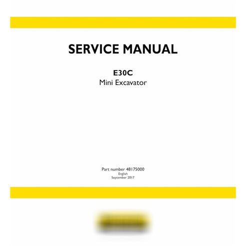 Manual de servicio en pdf de la miniexcavadora New Holland E30C