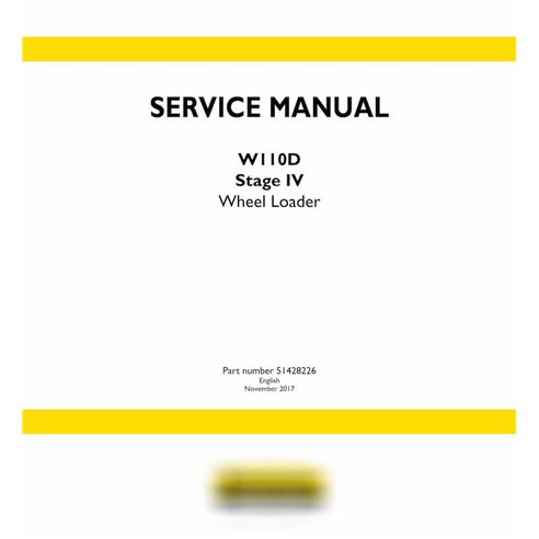 New Holland W110D Stage 4 wheel loader pdf service manual 