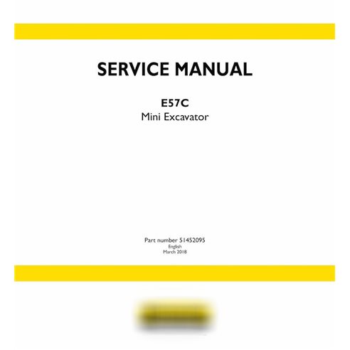 New Holland E57C mini excavator pdf service manual 