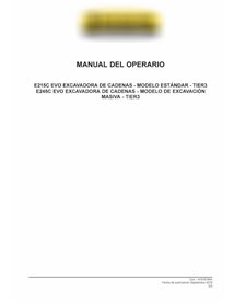 New Holland E215C EVO, E245C EVO crawler excavator pdf operator's manual ES