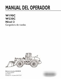 Manuel de l'opérateur pdf pour pelle sur chenilles New Holland W190C, W230C Tier 2 ES