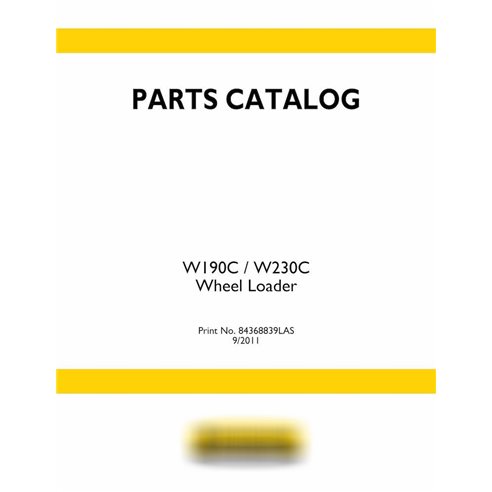 Catálogo de piezas en pdf de la excavadora de orugas New Holland W190C, W230C