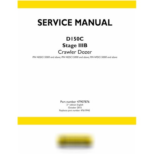 Manual de serviço em PDF do buldôzer de esteira New Holland D150C Tier 3