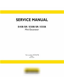 Manuel d'entretien pdf pour mini-pelle New Holland E45B SR, E50B SR, E55B