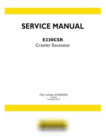 Manuel d'entretien pdf de la pelle sur chenilles New Holland E230CSR