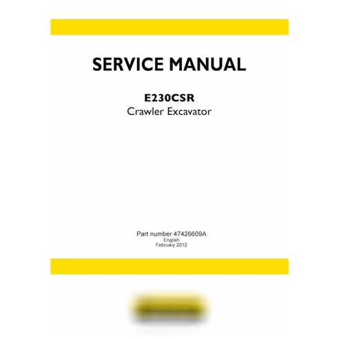 Manuel d'entretien pdf de la pelle sur chenilles New Holland E230CSR