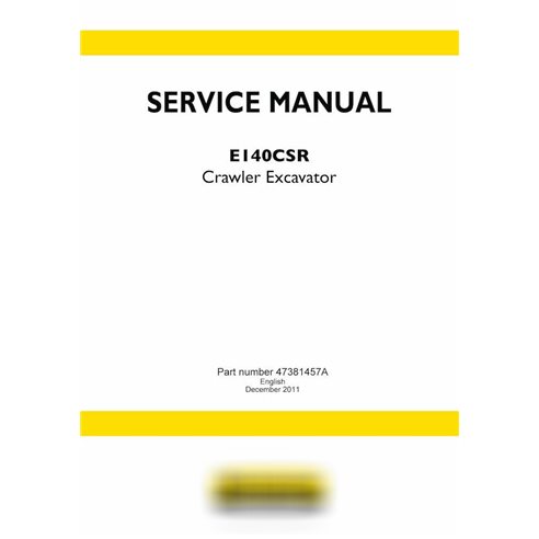 Manual de serviço em pdf da escavadeira de esteira New Holland E140CSR