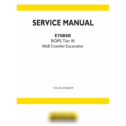 New Holland E70BSR Tier 3 crawler excavator pdf service manual 