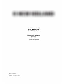 Manual de taller pdf de la excavadora de orugas New Holland E80BMSR