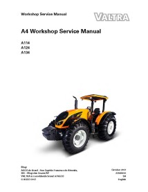 Manuel d'entretien de l'atelier PDF du tracteur Valtra A114, A124, A134 - Valtra manuels - VALTRA-87689010