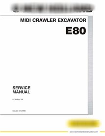 New Holland E80 crawler excavator pdf service manual 