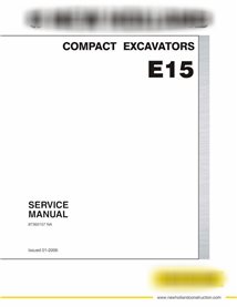 New Holland E15 compact excavator pdf service manual 