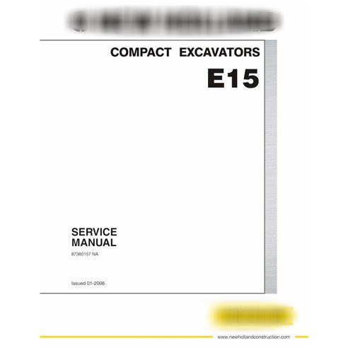 Manuel d'entretien pdf de la pelle compacte New Holland E15