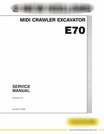 New Holland E70 compact excavator pdf service manual 