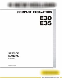 New Holland E30, E35 compact excavator pdf service manual 