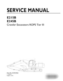 Manual de servicio en pdf de la excavadora de orugas New Holland E215B, E245B Tier 3