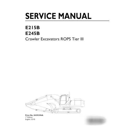 Manuel d'entretien pdf pour pelle sur chenilles New Holland E215B, E245B Tier 3