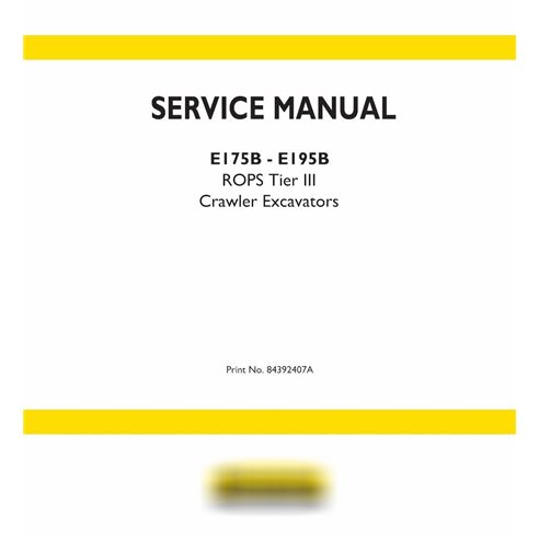 New Holland E175B, E195B Tier 3 crawler excavator pdf service manual 