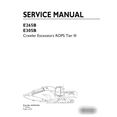 New Holland E265B, E305B Tier 3 crawler excavator pdf service manual 