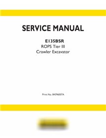 Manuel d'entretien pdf de la pelle sur chenilles New Holland E135BSR Tier 3