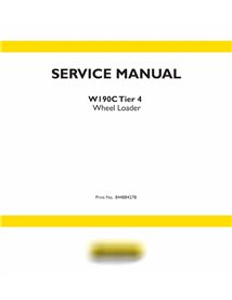 Manuel d'entretien pdf de la chargeuse sur pneus New Holland W190C Tier 4