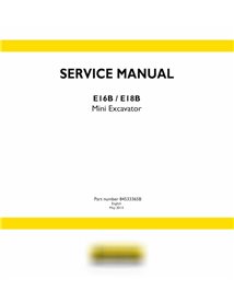 New Holland E16B, E18B mini excavator pdf service manual 