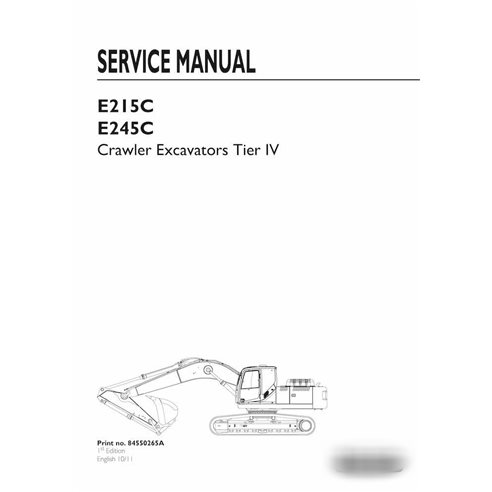 Manuel d'entretien pdf pour pelle sur chenilles New Holland E215C, E245C Tier 4