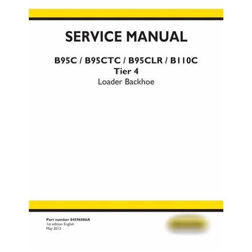 Manual de serviço em pdf da retroescavadeira New Holland B95C, B95CTC, B95CLR, B110C Tier 4