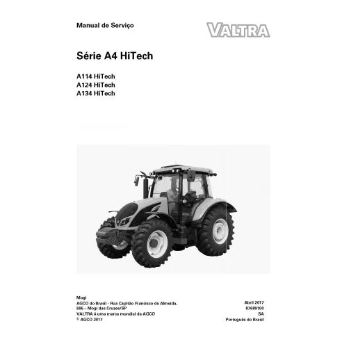 Valtra A114, A124, A134 HiTech tractor pdf taller servicio manual PT - Valtra manuales - VALTRA-87689100