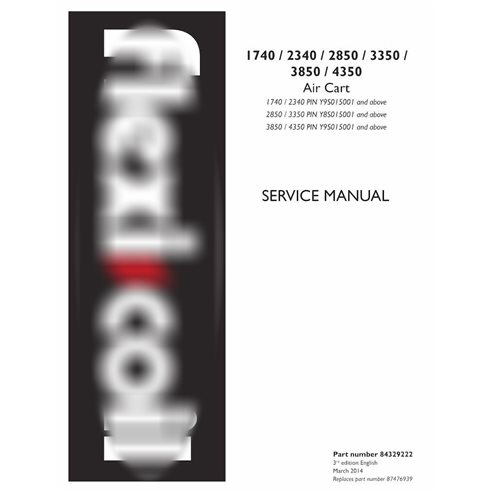 New Holland Flexicoil 1740, 2340, 2850, 3350, 3850, 4350 air cart pdf service manual