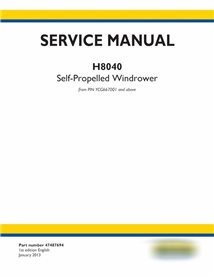 Manual de servicio en pdf de la hileradora autopropulsada New Holland H8040